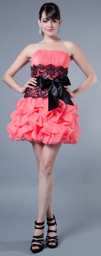 Multi Detailed Bubble Prom Dress