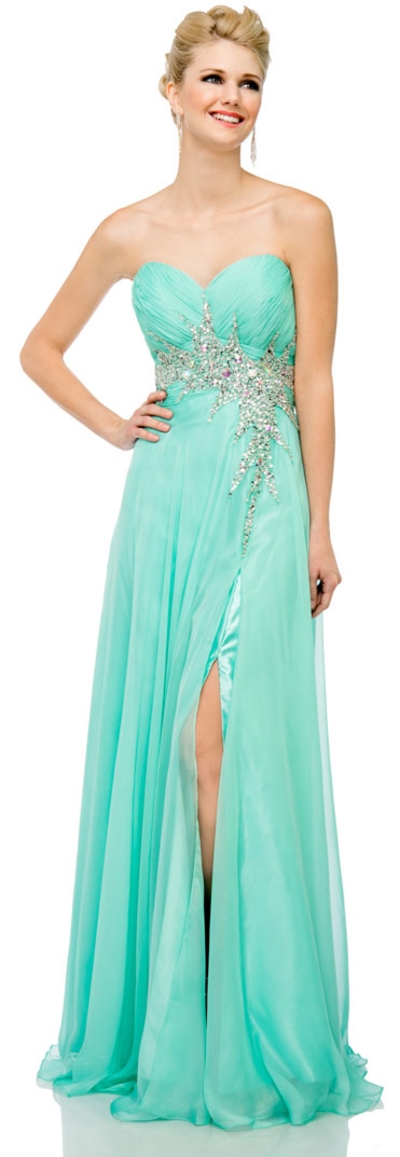 Sweetheart Neck Strapless Long Formal Prom Dress