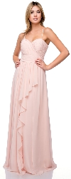Main image of Pleated Bust Wrap Skirt Long Bridesmaid Dress 