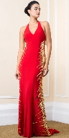 Main image of Halter Neck Sequined Sides Long Formal Prom Dress