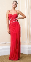 Main image of Sweetheart Pleated Formal Evening Gown with High Slit
