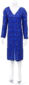 Main image of Tea Length Full Sleeves Pull Over Dress with Front Slit