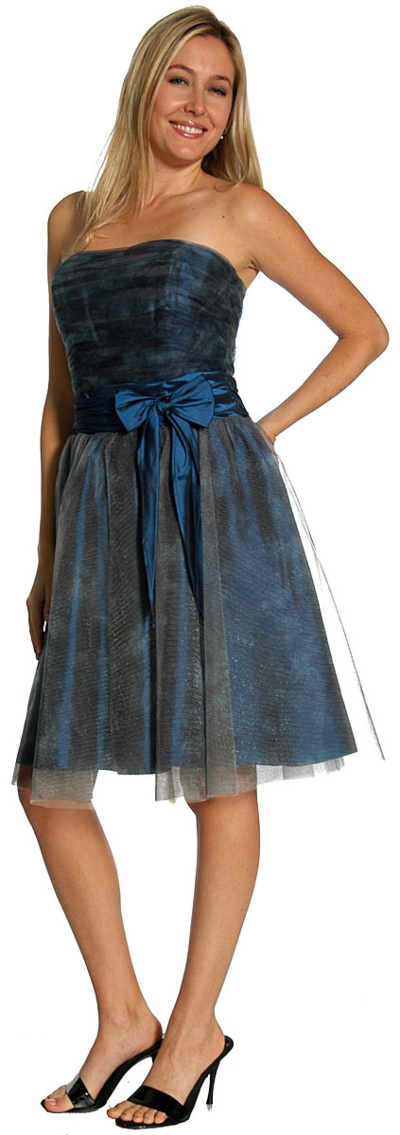 Strapless  Ribbon Bow Party Dress