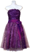 Strapless  Ribbon Bow Party Dress in Purple color