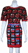 Main image of Hand Beaded Colorful Vintage Cocktail Dress