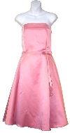 Strapless Satin Short Evening Dress in Dusty Pink color