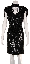 Main image of Short Fully Beaded Cocktail Dress