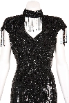 Short Fully Beaded Cocktail Dress in close-up