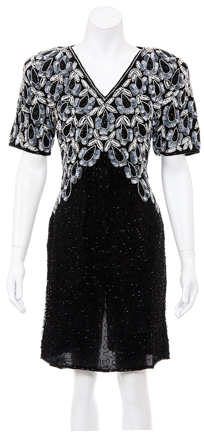 Night Sheels Hand Beaded Short Dress