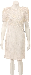Tea Length Sequin Beaded Dress in Ivory