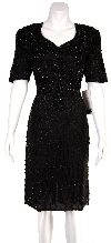 Sweetheart Neck Knee Length Beaded Cocktail Dress in Black