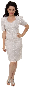Main image of Sweetheart Neck Knee Length Beaded Cocktail Dress