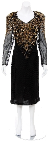 Main image of Sunflower Hand Beaded Medium Length Dress