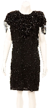 Main image of Knee Length Formal Cocktail Dress with Hanging Beads