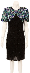 Main image of Keyhole Back Knee Length Sequined Formal Party Dress