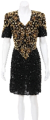 Main image of Falling Flowers Hand Beaded and Sequined Dress