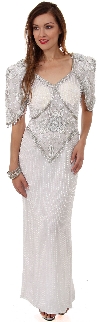 Main image of Half Sleeves Sequined Formal Mother of the Bride Dress