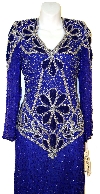Floral Beaded Mother of the Bride Dress in close up