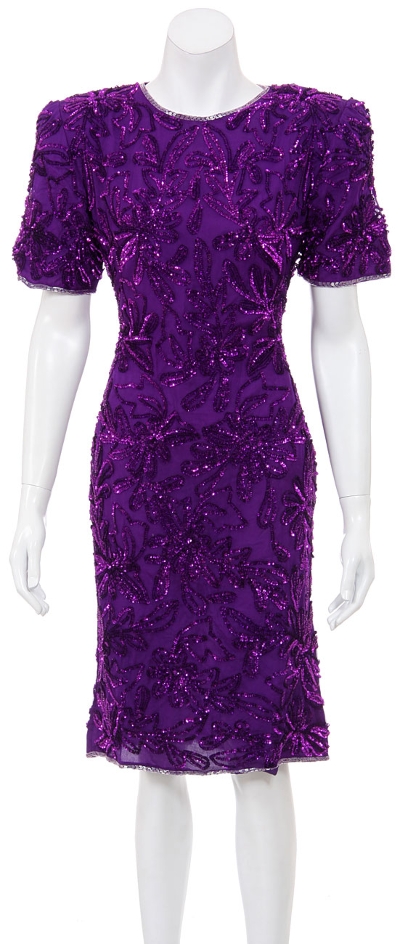 Bursting Flowers Hand Beaded and Sequined Dress