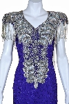 Elegant Hand Beaded Formal Gown in closeup