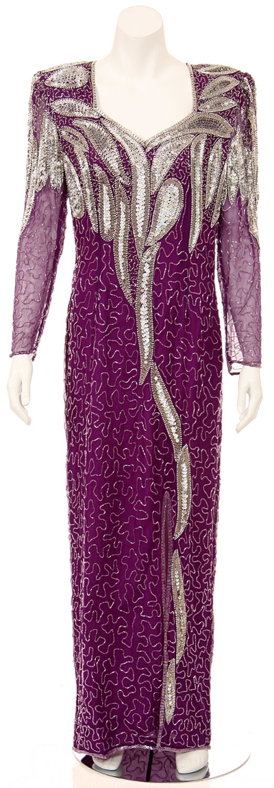 Full Length Sequined Dress with Sleeves