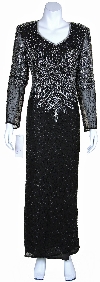 Sweetheart Full Length Beaded Gown in Black color