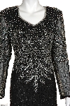 Sweetheart Full Length Beaded Gown in closeup