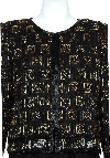 Hand Beaded Box Print Jacket in closeup