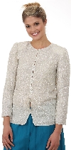 Round Shaped Beaded Design Jacket in Ivory