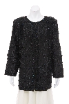 Satin Bow and Beads Jacket in Black/Multi