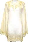 Long Sleeve Beaded Embroidered Top  in White color