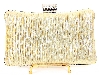 Crocheted Satin Metal Frame Evening Bag in Gold back view