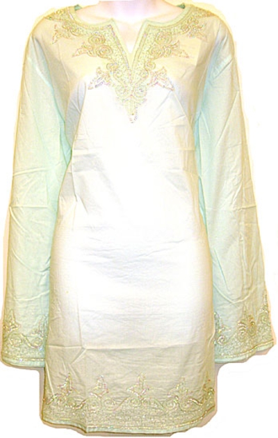 Long Sleeve Beaded Embroidered Top