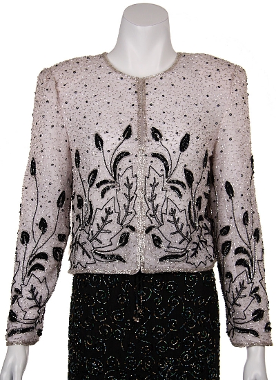 Floral Pattern Beadwork Jacket