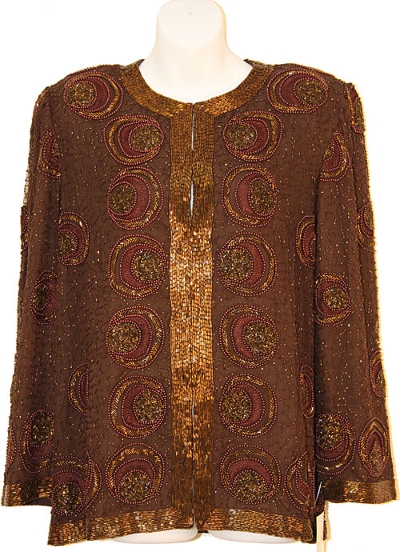 Circles Beaded Pattern Sequined Jacket