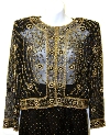 See Thru Sequin Beaded Jacket in Black/Gold