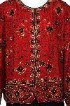 Floral Pattern Hand Beaded Jacket in closeup