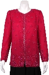 Hand Beaded Jacket with an Elaborate Border in Fuchsia