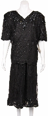 Main image of Two Piece Floral Print Sequin Dress