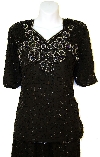 2 Piece Formal Blouse and Skirt Set in close up