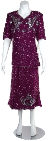 Main image of Short Sleeve Two Piece Sequin Dress