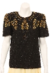 Main image of Short Sleeved Stylish Sequin Beaded Blouse