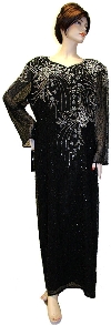 Main image of Full Beaded Sequin Formal Dress