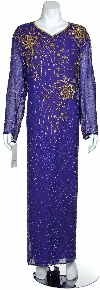 Main image of V-Neck Floral Print Mother of the Bride Dress