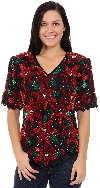 Main image of Holiday Spirit Hand Beaded/Sequined Blouse