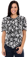 Fully Flowered Hand Beaded/Sequin Blouse in Black/White