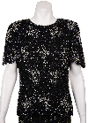Beaded Formal Blouse in Black/Silver
