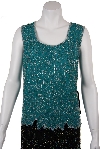 Asymmetric Beaded Blouse in Jade Green