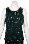 Broad Strapped Sequin Beaded Blouse in Navy