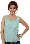 Main image of Broad Strapped Beaded Blouse
